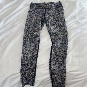 Athleta Black and White Speckle Kids Leggings